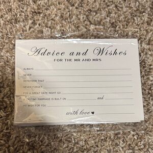Advice and Wishes Cards for Wedding